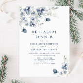 Invitation Dîner de répétition hivernale Dusty Blue Boho