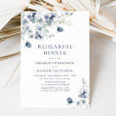 Invitation Dîner de répétition hivernale Dusty Blue Boho