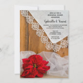 Invitation Dîner de répétition hivernale Rustique Poinsettia (Devant)