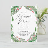 Invitation Dîner de répétition hivernale verdoyante et à cour (Debout devant)