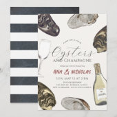 Invitation Dîner de répétition huîtres et champagne (Devant / Derrière)