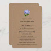 Invitation Dîner de répétition Hydrangea Russe Kraft Paper (Devant / Derrière)