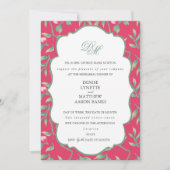 Invitation Dîner de répétition Innuendo Rose et Basil Vert (Devant)