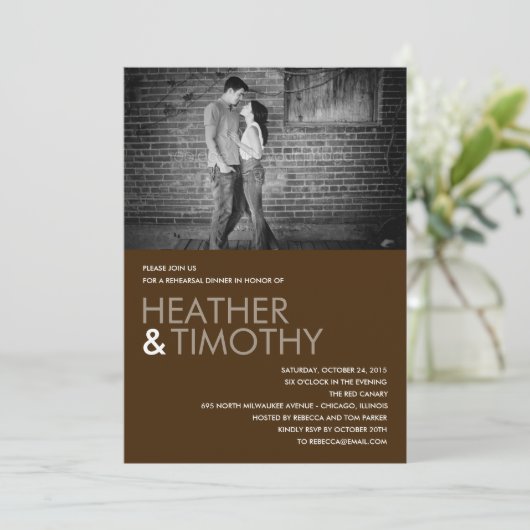 Invitation Dîner de répétition/invitation à la douche (Debout devant)