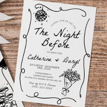 Dîner De Répétition Invitation, Main Tirée La Nuit