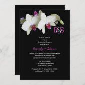 Invitation Dîner de répétition Invitation, Orchidées et Monog (Devant / Derrière)