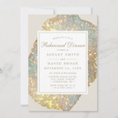 Invitation Dîner de répétition Iridescent Glitter (Devant)