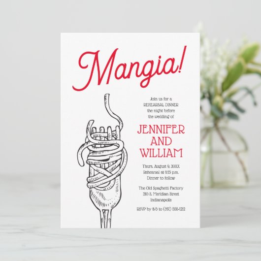 Invitation Dîner de répétition italien (Debout devant)