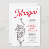 Invitation Dîner de répétition italien (Devant / Derrière)