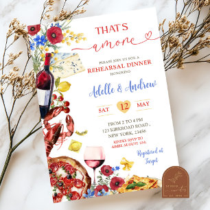 Invitation Dîner de répétition italien coloré d'été