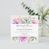 Invitation Dîner de répétition Jardin florissant Aquarelle (Debout devant)