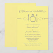 Invitation Dîner de répétition Jaune à boire et être marié (Devant / Derrière)