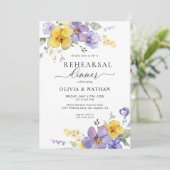 Invitation Dîner de répétition jaune doré de lavande (Debout devant)