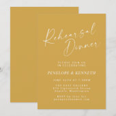 Invitation Dîner de Répétition Jaune Minimaliste Moderne Scri (Devant / Derrière)