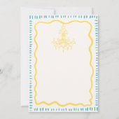 Invitation Dîner de répétition Jaune Wavy Tirée à la main (Dos)