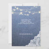 Invitation Dîner de répétition Jean, dentelle et cordes (Dos)