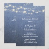 Invitation Dîner de répétition Jean, dentelle et cordes (Devant / Derrière)