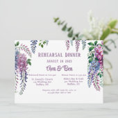 Invitation Dîner de répétition jolie purple et rose (Debout devant)