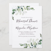 Invitation Dîner de répétition Kraft Eucalyptus Luxe (Devant / Derrière)