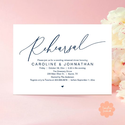 Invitation Dîner De Répétition La Nuit Avant La Fête De Maria