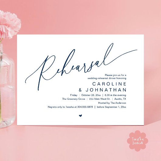 Invitation Dîner De Répétition, La Nuit Avant La Fête Du Mari