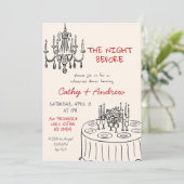 Invitation Dîner de répétition la veille dessinés à la main d (Debout devant)