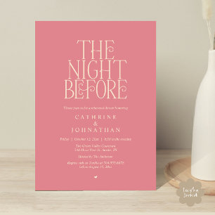 Invitation "Dîner de répétition "La veille" Rose poudré