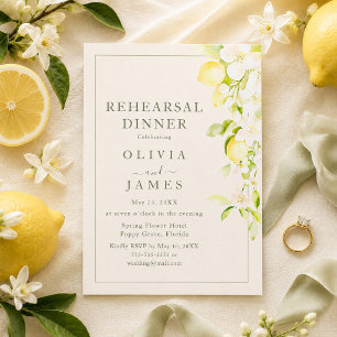 Invitation Dîner de répétition Lemon Blossom Ivory Garden 