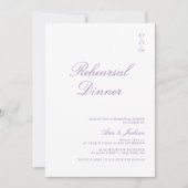 Invitation Dîner de répétition Lilac Purple Élégant (Devant)
