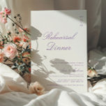 Invitation Dîner de répétition Lilac Purple Élégant<br><div class="desc">Elégante calligraphie lilas invitation à dîner de répétition moderne.</div>
