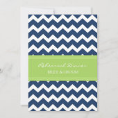 Invitation Dîner de répétition Lime Blue Chevron (Devant)