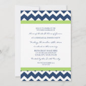 Invitation Dîner de répétition Lime Blue Chevron (Dos)