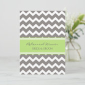 Invitation Dîner de répétition Lime Gray Chevron (Debout devant)