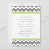 Invitation Dîner de répétition Lime Gray Chevron (Dos)