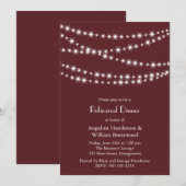 Invitation Dîner de répétition - Lumières de Marsala Twinkle (Devant / Derrière)