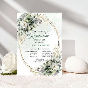 Invitation Dîner de répétition Luxe Garden Dusty Green Foliag