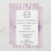 Invitation Dîner de répétition Magenta Rustic Monogram (Devant / Derrière)