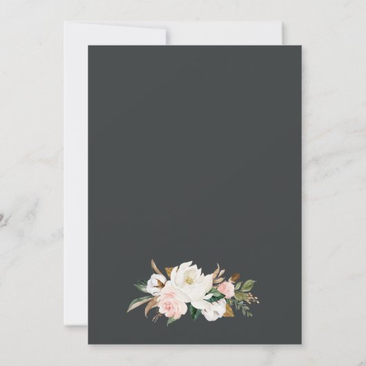 Invitation Dîner de répétition Magnolia Blue Grey (Dos)