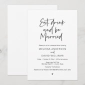 Invitation Dîner de répétition, manger, boire et être marié (Devant / Derrière)