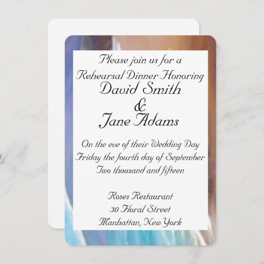 Invitation Dîner de répétition mariage (Devant / Derrière)