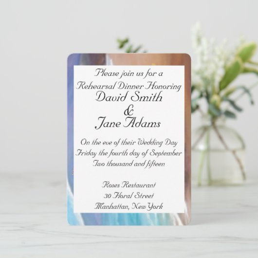 Invitation Dîner de répétition mariage (Debout devant)