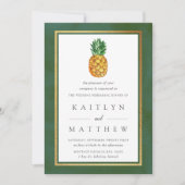 Invitation Dîner de répétition Mariage à ananas tropical (Devant)