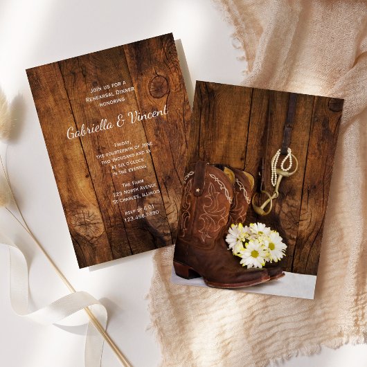 Invitation Dîner De Répétition Mariage À Cheval Boots
