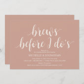 Invitation Dîner de répétition Mariage à la crème rousse (Devant / Derrière)