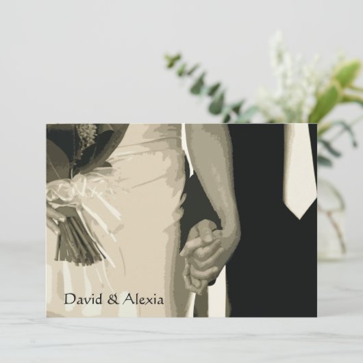 Invitation Dîner de répétition Mariage à main levée Invitatio (Debout devant)