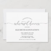 Invitation Dîner de répétition Mariage à script minimal simpl (Devant)