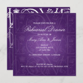 Invitation Dîner de répétition Mariage Amour Flourdissant vio (Devant / Derrière)