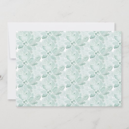 Invitation Dîner de répétition Mariage aquarelle Succulente (Dos)