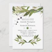 Invitation Dîner de répétition Mariage aquarelle verdoyante (Devant)