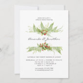 Invitation Dîner de répétition Mariage aquarelle verte (Devant)